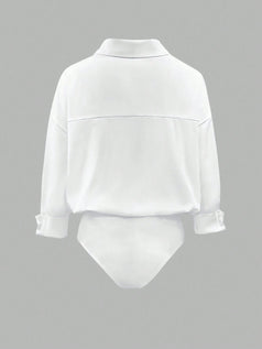 INAWLY Casual, veelzijdige body met geborduurde print voor forenzen