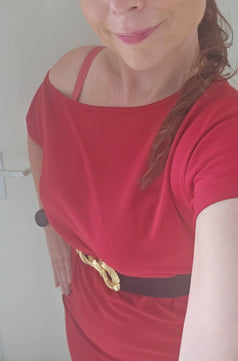 CF - Bordeauxrode Damesjurk