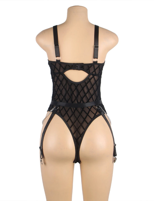 Black Mesh Bodysuit (XS t/m 6XL)