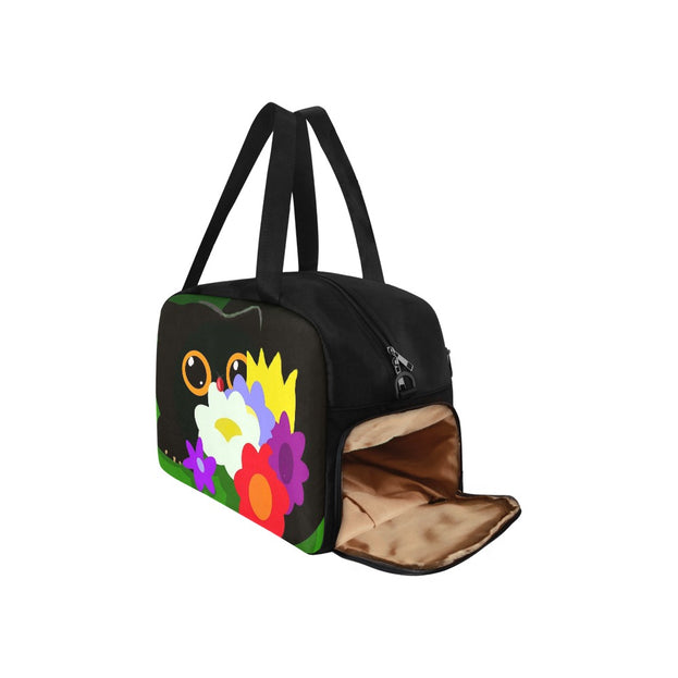 Katten/ bloemen weekendtas