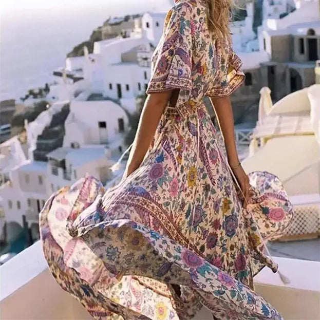 Boho bloemenprint Maxi Dresses