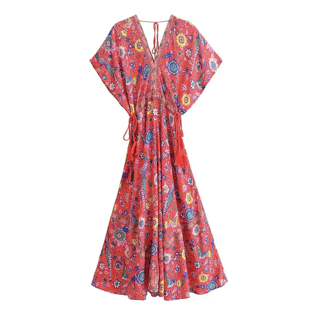 Boho bloemenprint Maxi Dresses