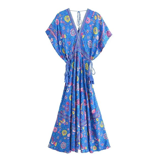 Boho bloemenprint Maxi Dresses