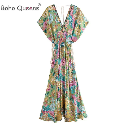 Boho dames Floral Print jurk