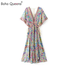 Boho bloemenprint Maxi Dresses