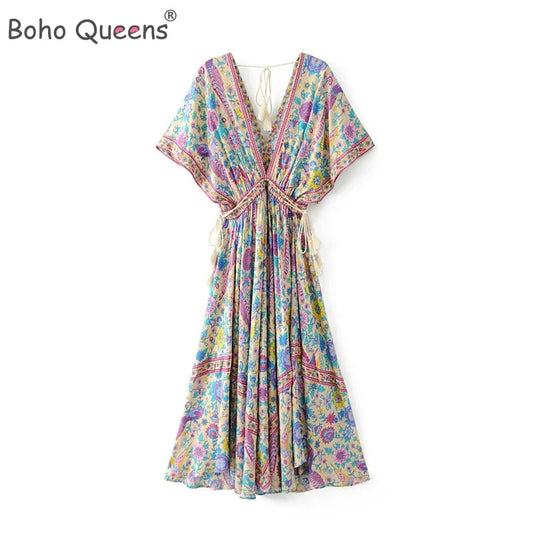 Boho bloemenprint Maxi Dresses